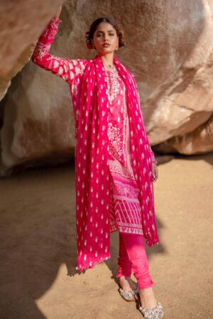 (product) Sana Safinaz Digital Printed Lawn H241-005a-3ci 3 Piece Suit Cultural Outfit 2024