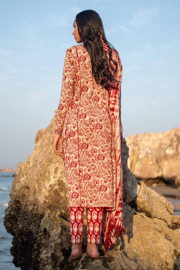 (product) Sana Safinaz Digital Printed Lawn H241-008b-3cg 3 Piece Suit Cultural Outfit 2024