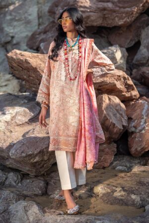 (product) Sana Safinaz Digital Printed Lawn H241-009b-2dd 3 Piece Suit Cultural Outfit 2024