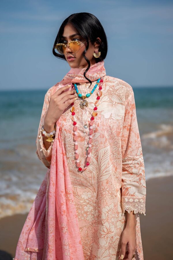 (product) Sana Safinaz Digital Printed Lawn H241-009b-2dd 3 Piece Suit Cultural Outfit 2024