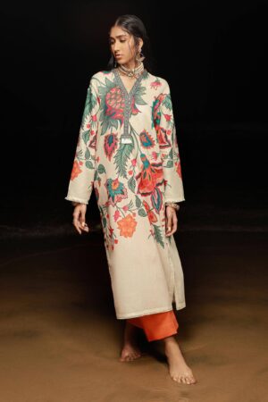 (product) Sana Safinaz Digital Printed Lawn H241-011b-2c 3 Piece Suit Cultural Outfit 2024