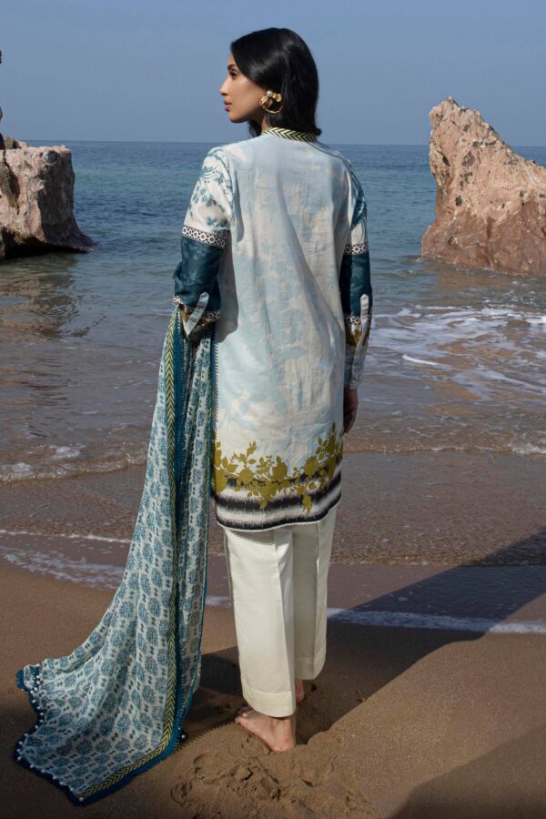 (product) Sana Safinaz Digital Printed Lawn H241-015a-2i 3 Piece Suit Cultural Outfit 2024