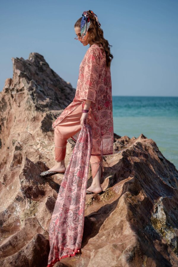 (product) Sana Safinaz Digital Printed Lawn H241-016b-3ck 3 Piece Suit Cultural Outfit 2024