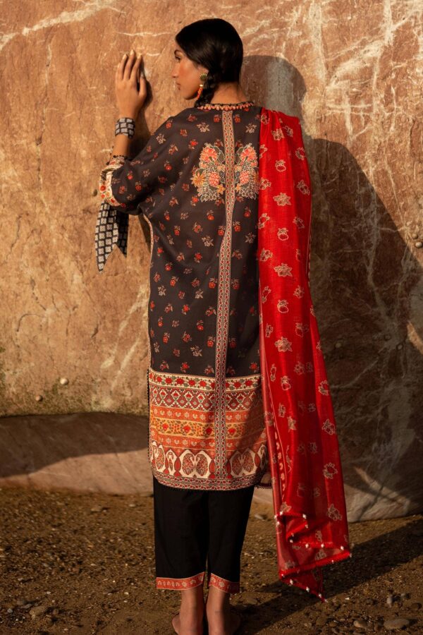 (product) Sana Safinaz Digital Printed Lawn H241-017a-2bk 3 Piece Suit Cultural Outfit 2024