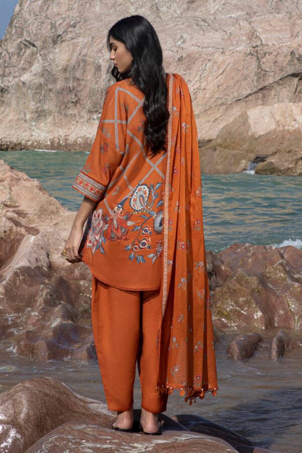 (product) Sana Safinaz Digital Printed Lawn H241-020a-3cg 3 Piece Suit Cultural Outfit 2024