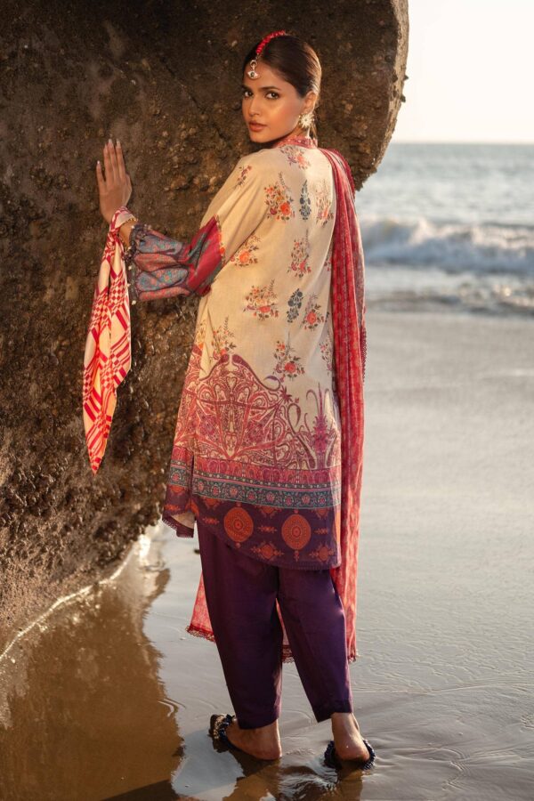 (product) Sana Safinaz Digital Printed Lawn H241-021b-3de 3 Piece Suit Cultural Outfit 2024