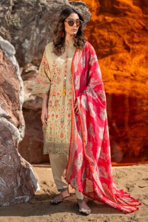 (product) Sana Safinaz Digital Printed Lawn H241-023b-2dd 3 Piece Suit Cultural Outfit 2024