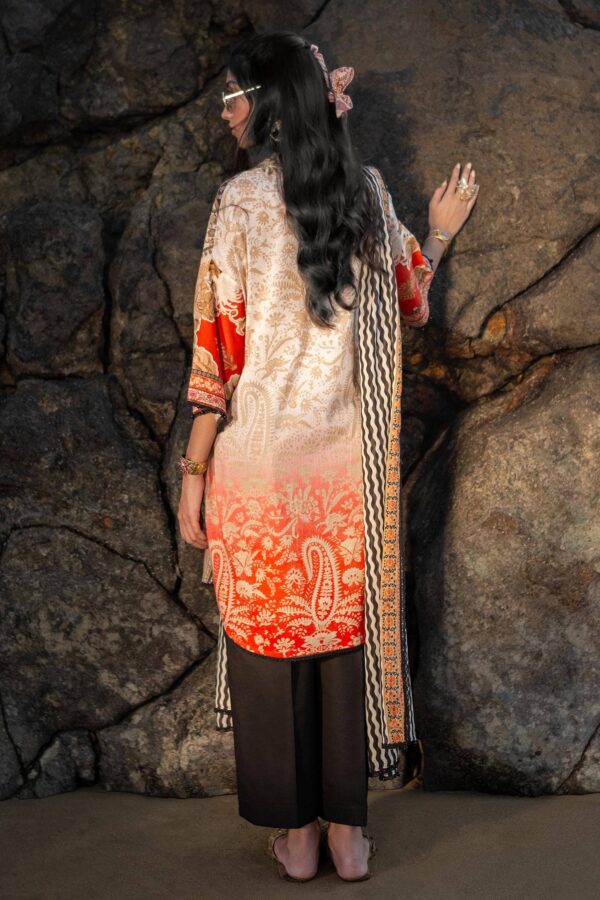 (product) Sana Safinaz Digital Printed Lawn H241-028a-2bg 3 Piece Suit Cultural Outfit 2024