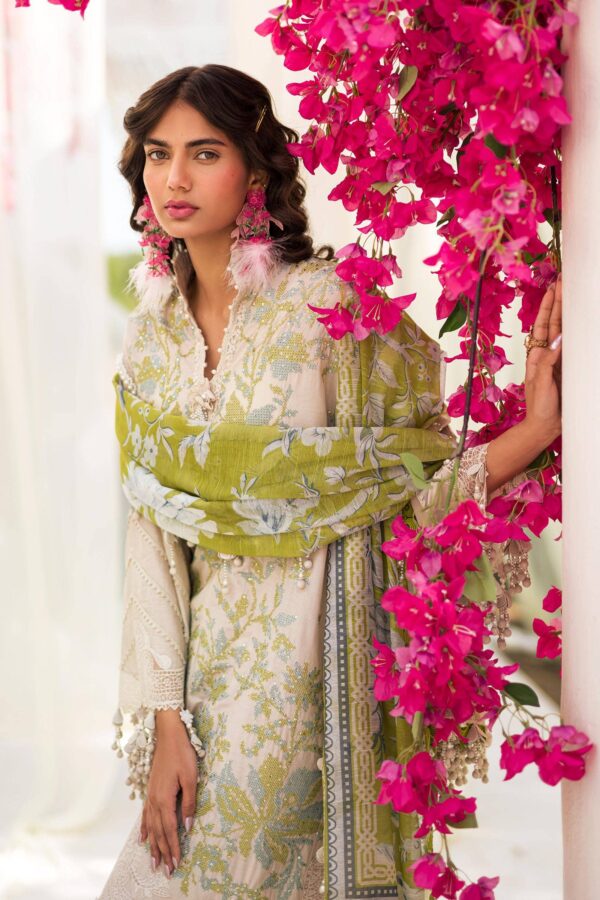 (product) Sana Safinaz Embroidered Lawn L241-008a-3cv 3 Piece Suit Cultural Outfit 2024