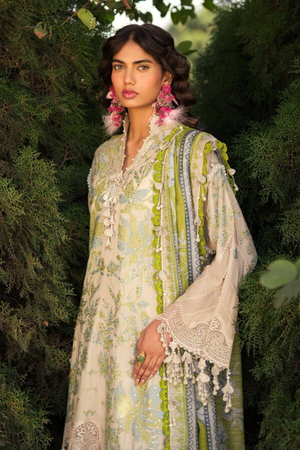 (product) Sana Safinaz Embroidered Lawn L241-008a-3cv 3 Piece Suit Cultural Outfit 2024