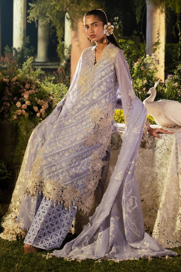(product) Sana Safinaz Embroidered Lawn L241-010b-3cv 3 Piece Suit Cultural Outfit 2024
