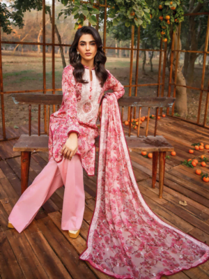 Gul Ahmed BCT-42003 Premium Embroidered Lawn 3Pc Suit Collection 2024