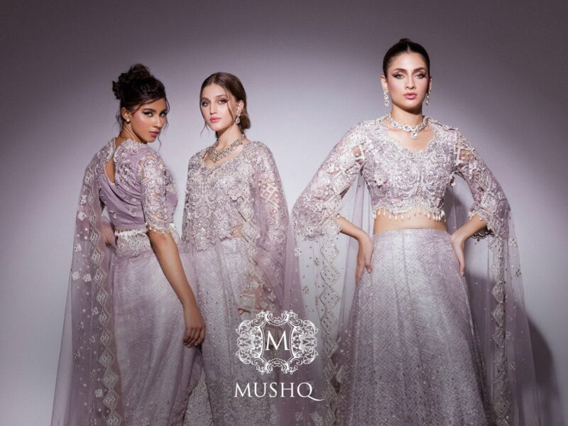 Best Of Mushq Bom-10 Evening Haze Mushq Embroidered Net 3Pc Collection 2024