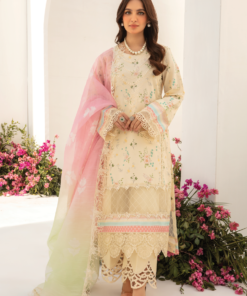 rang rasiya D-01 Ivory Florence Embroidered Lawn 3Pc Suit Collection 2024