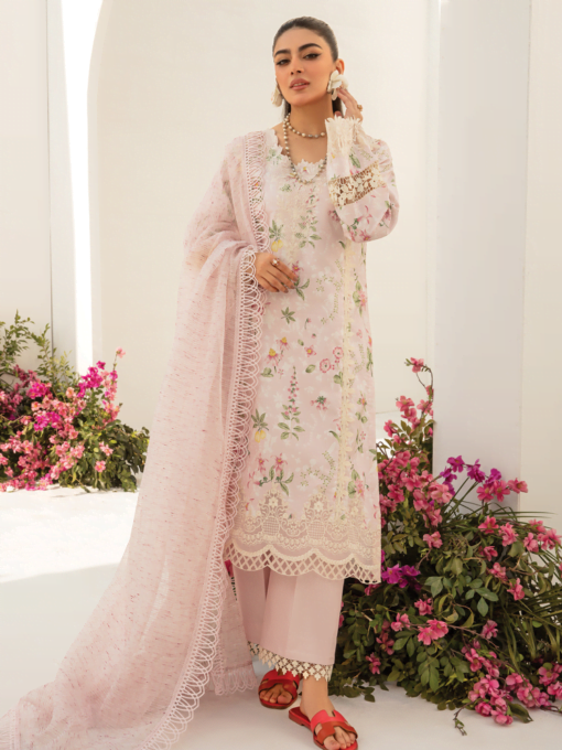 rang rasiya D-02 Luna Florence Embroidered Lawn 3Pc Suit Collection 2024