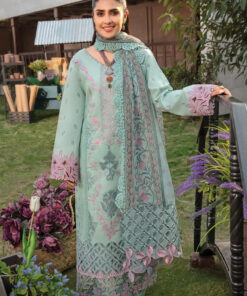 rang rasiya D-09 AMYRA Premium Embroidered Lawn 3Pc Suit Collection 2024