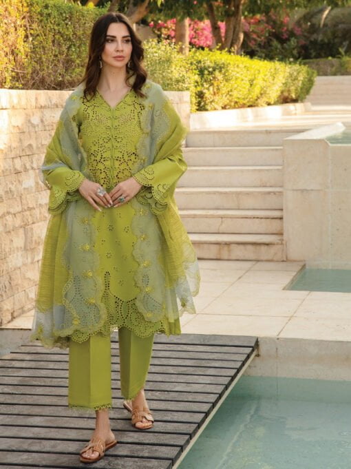 rang rasiya D-13 Freesia Carnation Embroidered Lawn 3Pc Suit Collection 2024