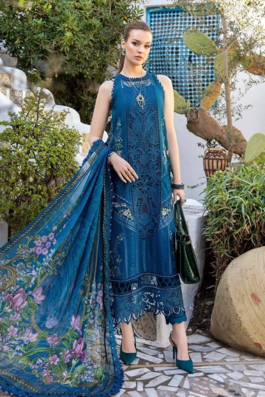 Maria.b D-2415-A Embroidered Luxury Lawn 3Pc Suit Collection 2024