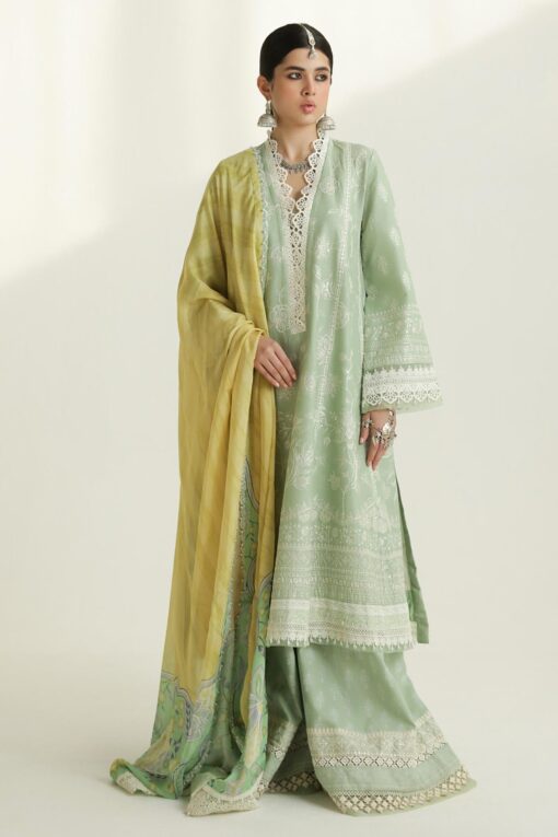 Zara Shahjahan D-01B Mahi Embroidered Luxury Lawn 3Pc Suit Collection 2024