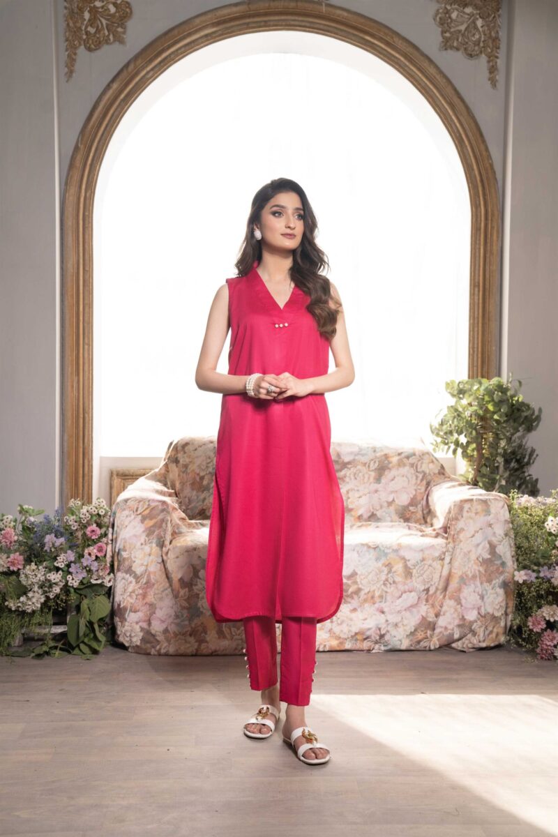 HemStitch Basic Bliss - Pink Rose Bliss Lawn Stitched 2Piece Suit Collection 2024