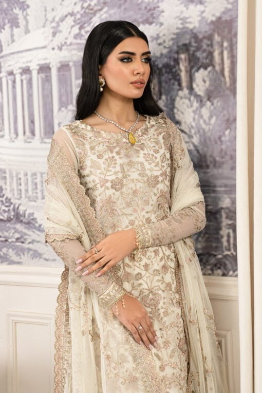 Zarif Afsanah Zaf 03 Neelam Luxury Embroidered Net 3Pc Collection 2024