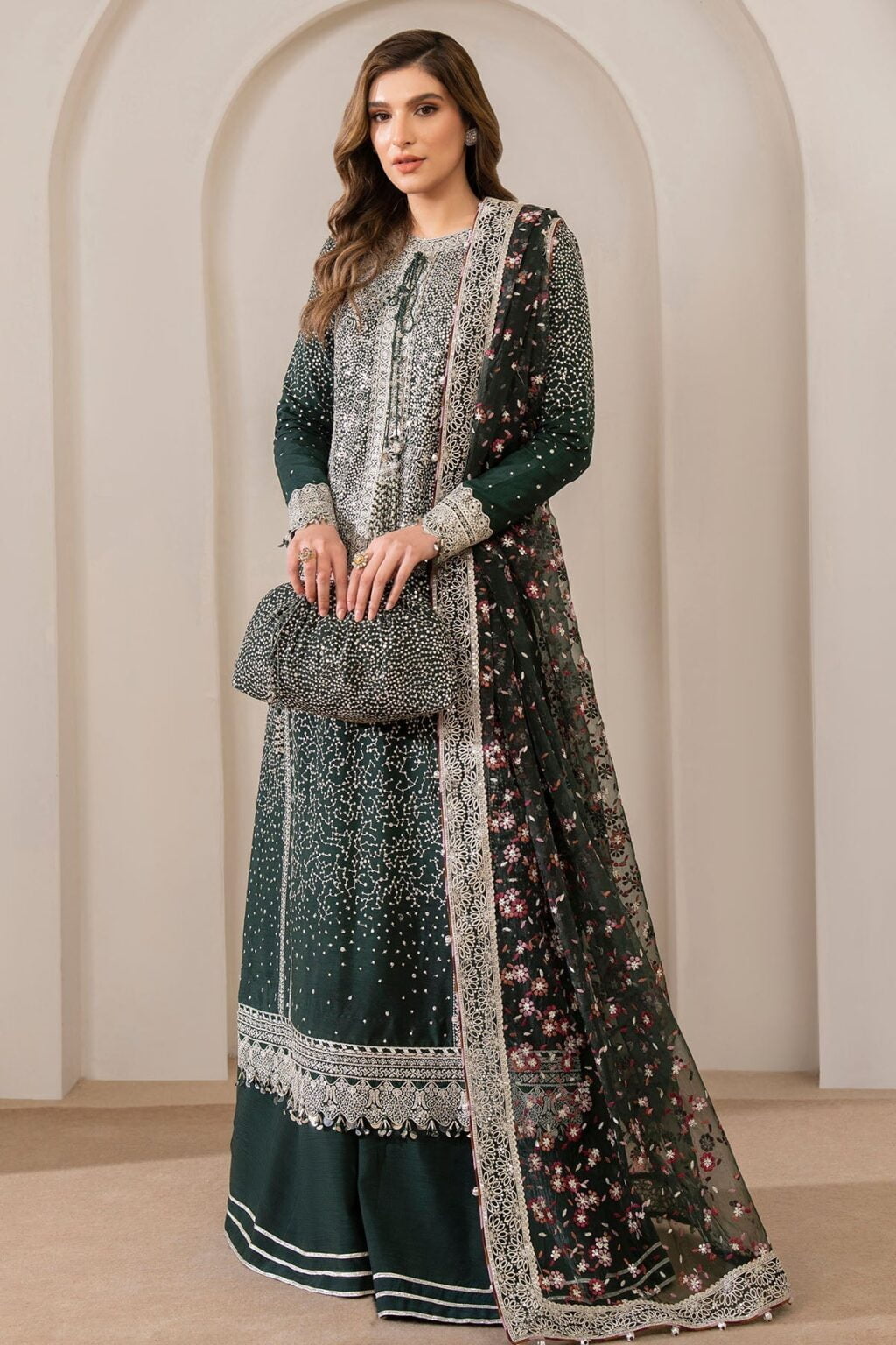 Jazmin Ur-7014 Formal Embroidered Raw Silk Collection 2024
