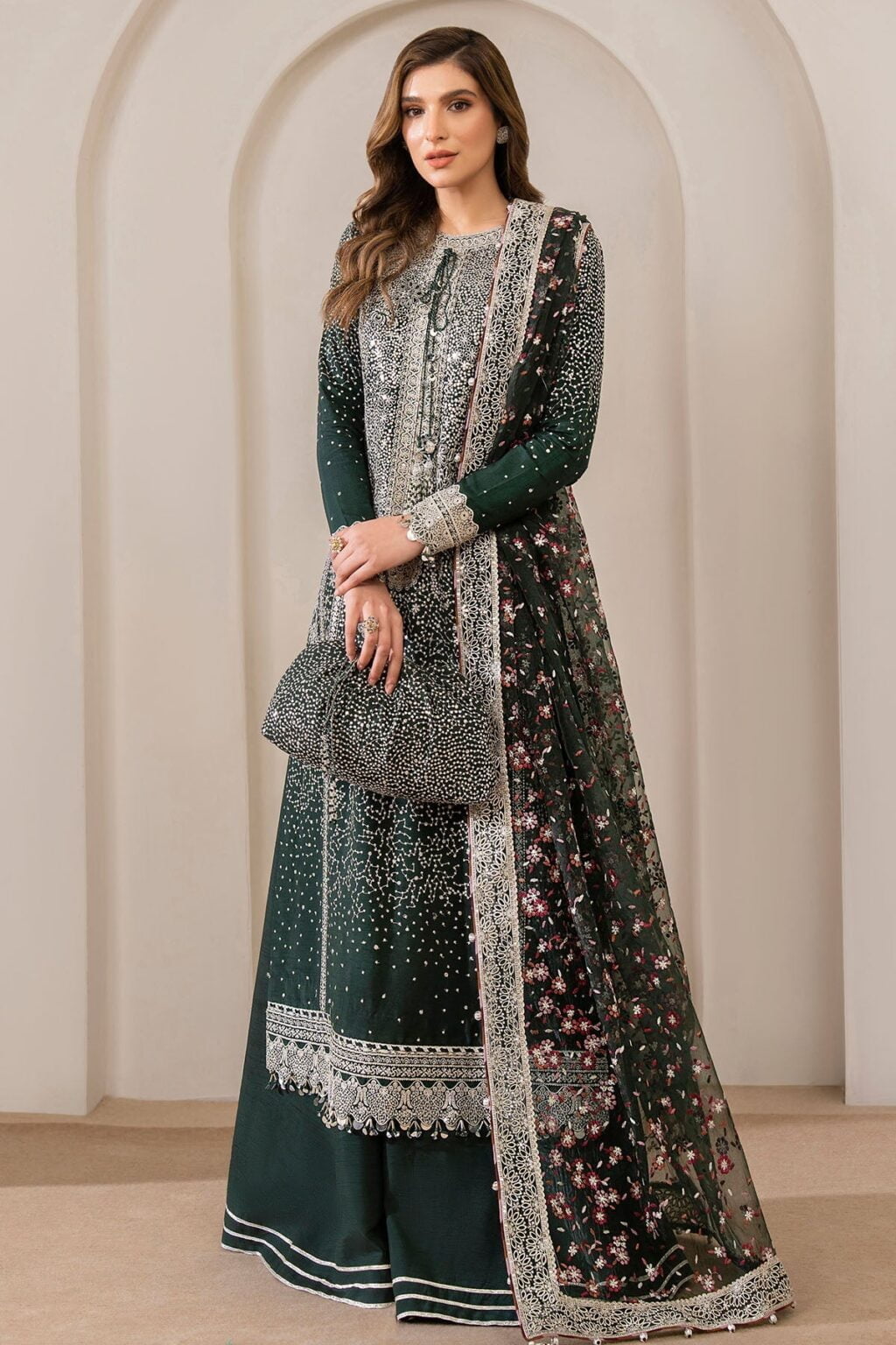 Jazmin Ur-7014 Formal Embroidered Raw Silk Collection 2024