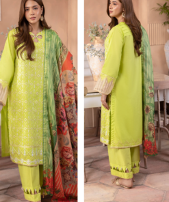 Zellbury WUS24E31141 Embroidered Cambric 3Pc suit Collection 2024