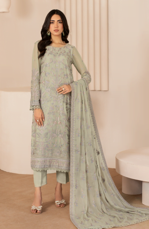 Zarif Thread Works ZL-04 AFSA Works Embroidered Chiffon 3Pc Collection 2024