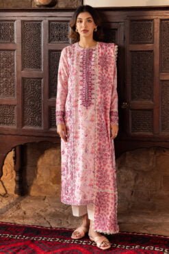 Zaha By Khadijah Shah ZL24-10B SENA Embroidered Lawn 3Pc Suit Collection 2024