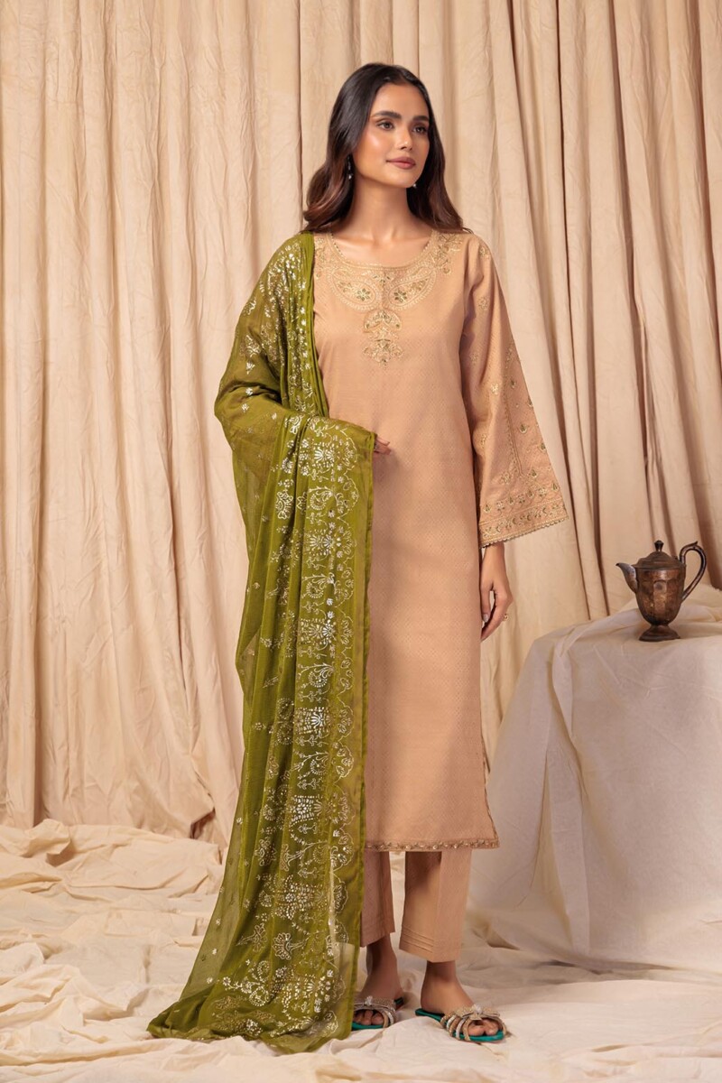 Bonanza Satrangi Beige Jacquard 3 Piece Ss5243p28 Festive Pret 2024