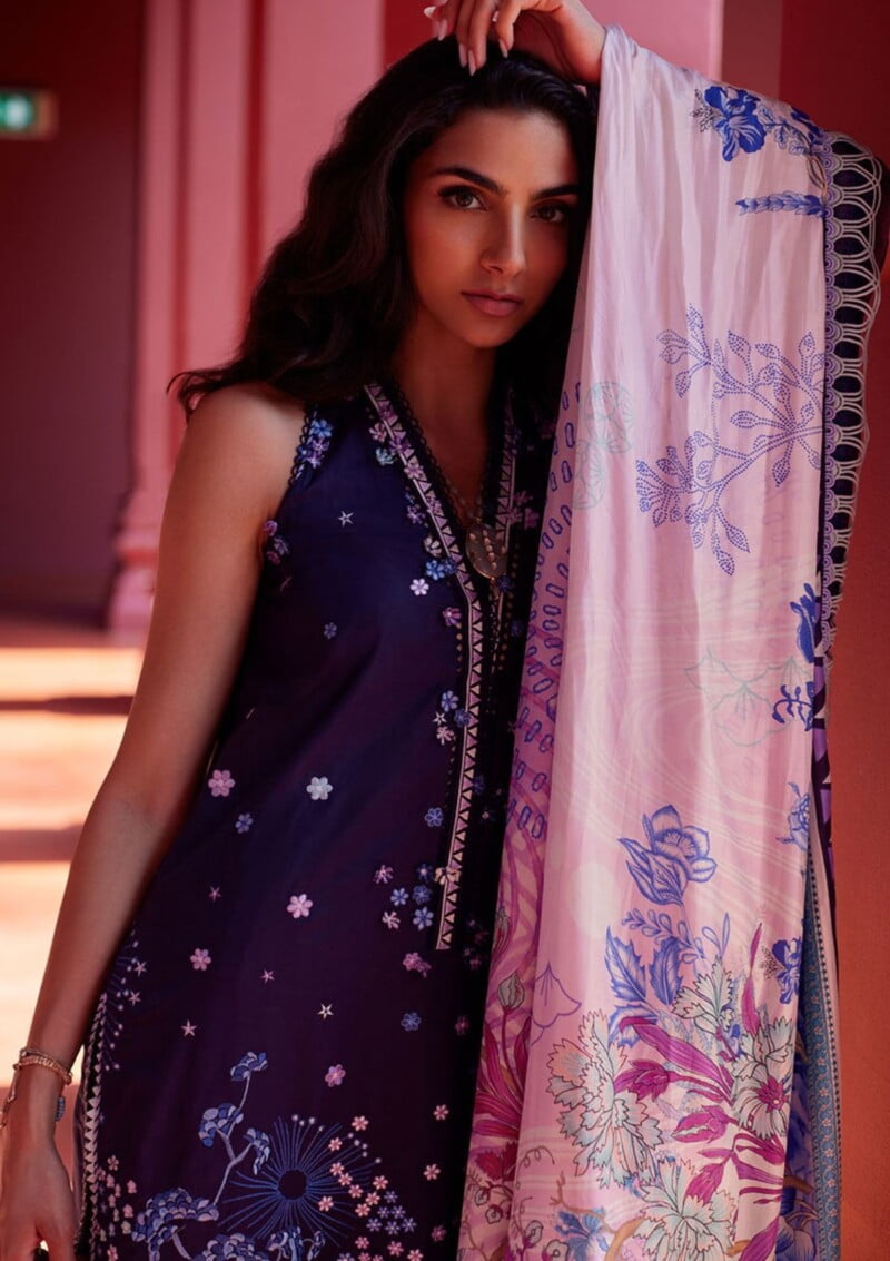 Farah Talib Aziz Suay Luxury Unstitched '24 Izumi Pink Fta 10 Lawn Collection