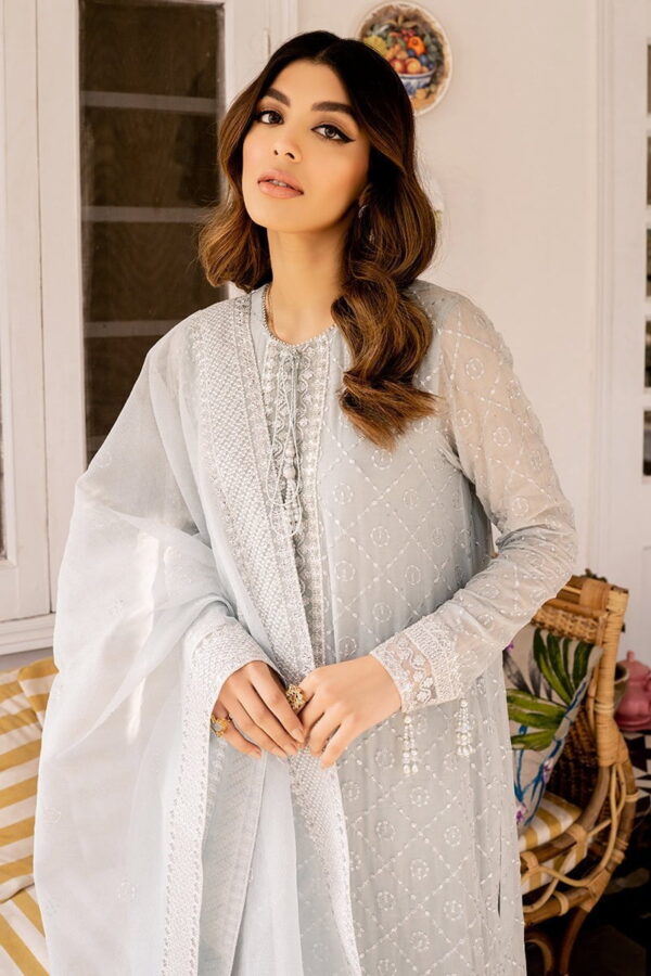 Cross Stitch Sterling Pearl 4Pc Chiffon Embroidered Suit