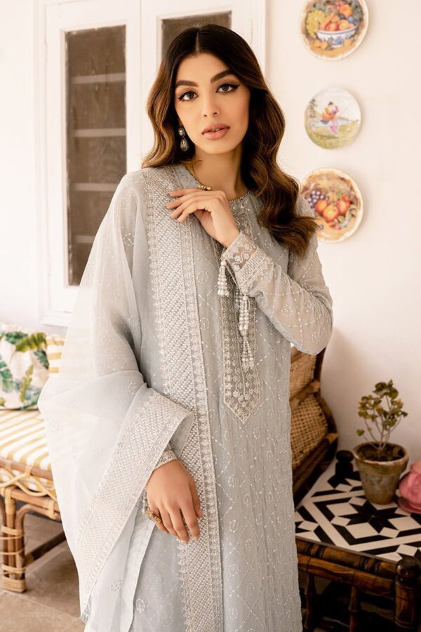 Cross Stitch Sterling Pearl 4Pc Chiffon Embroidered Suit