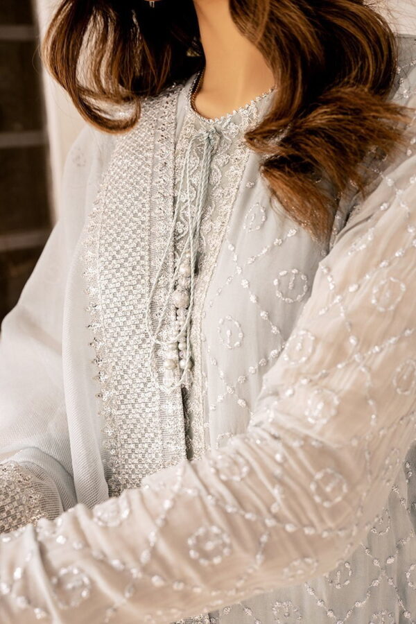 Cross Stitch Sterling Pearl 4Pc Chiffon Embroidered Suit