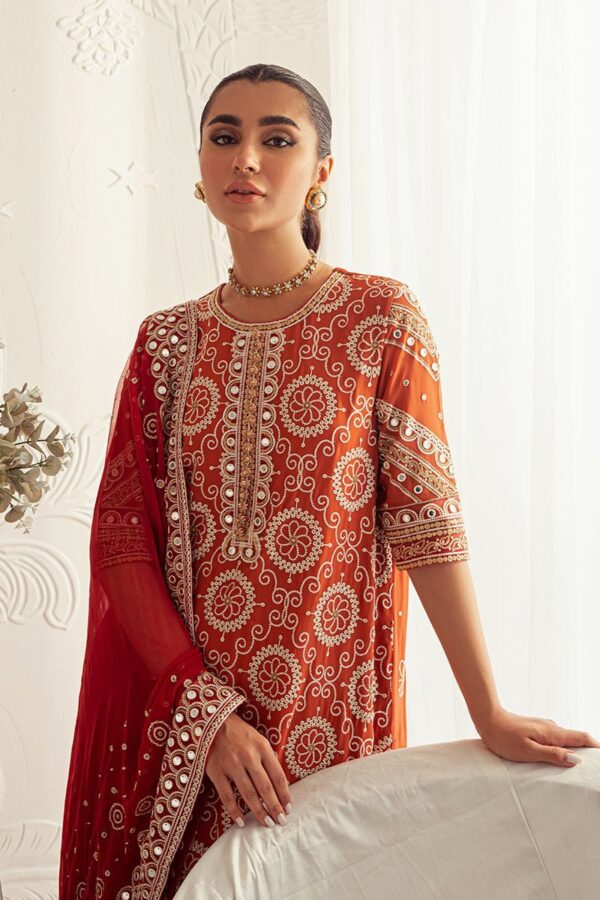 Cross Stitch Crimson Ruby 4Pc Chiffon Embroidered Suit