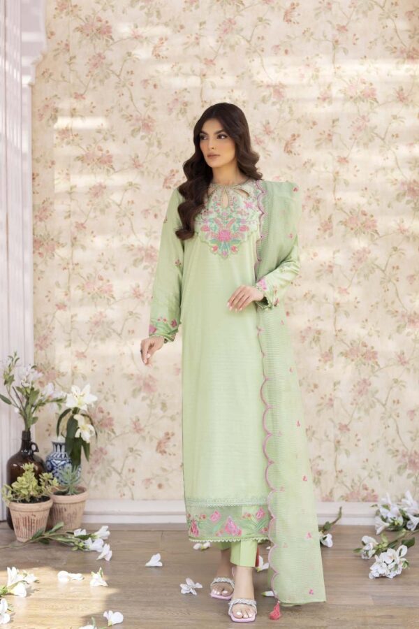 La Rosaa Spring Lss-24-02 Green Spring Summer Embroidered Lawn Stitched Collection 2024