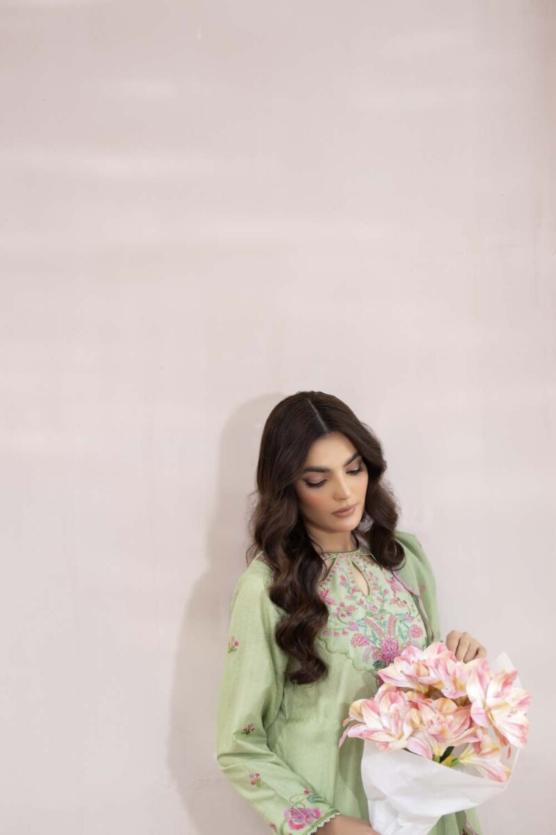 La Rosaa Spring Lss-24-02 Green Spring Summer Embroidered Lawn Stitched Collection 2024