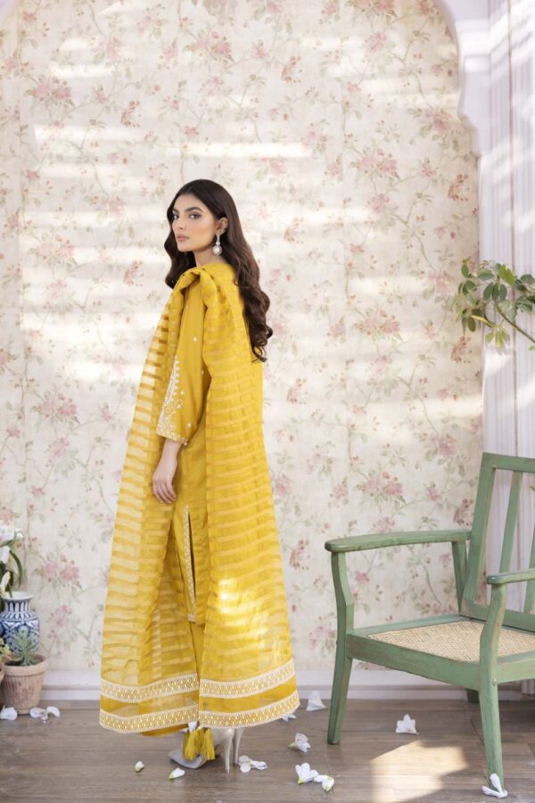 La Rosaa Spring Lss-24-03 Mustard Spring Summer Embroidered Lawn Stitched Collection 2024