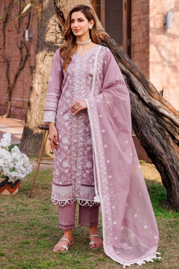 Farasha Dainty Lilac Embroidered Lawn Ss'24