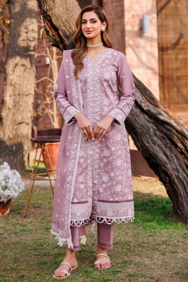 Farasha Dainty Lilac Embroidered Lawn Ss'24