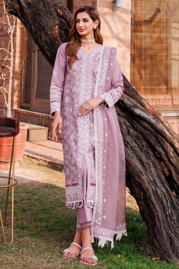 Farasha Dainty Lilac Embroidered Lawn Ss'24