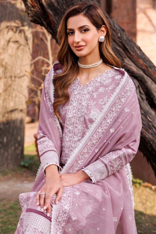 Farasha Dainty Lilac Embroidered Lawn Ss'24