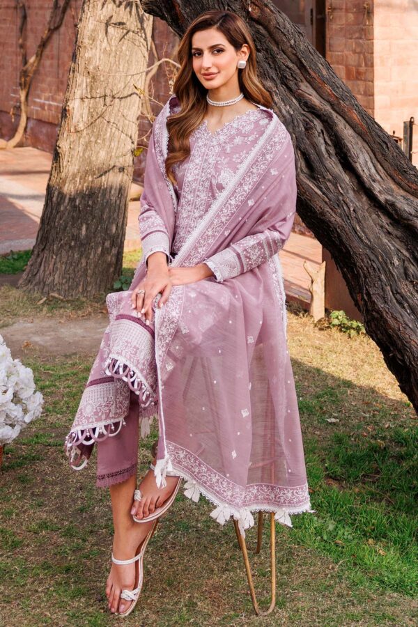 Farasha Dainty Lilac Embroidered Lawn Ss'24