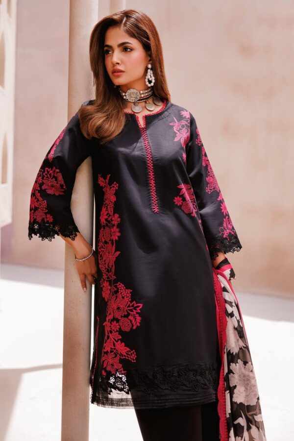 Charizma 3 Pc Unstitched Printed Lawn Cp4 59 Black Collection 2024