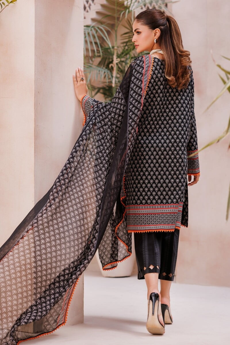 Charizma 3 Pc Unstitched Printed Lawn Cp4 61 Black Collection 2024