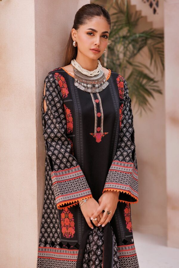 Charizma 3 Pc Unstitched Printed Lawn Cp4 61 Black Collection 2024