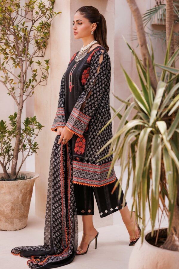 Charizma 3 Pc Unstitched Printed Lawn Cp4 61 Black Collection 2024