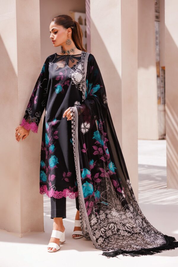 Charizma 3 Pc Unstitched Printed Lawn Cp4 63 Black Collection 2024