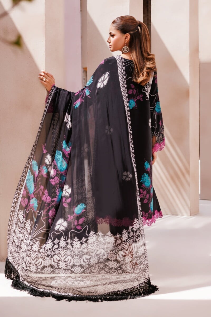 Charizma 3 Pc Unstitched Printed Lawn Cp4 63 Black Collection 2024